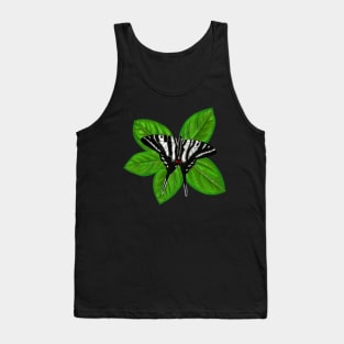 Zebra Swallowtail Butterfly Illustration Tank Top